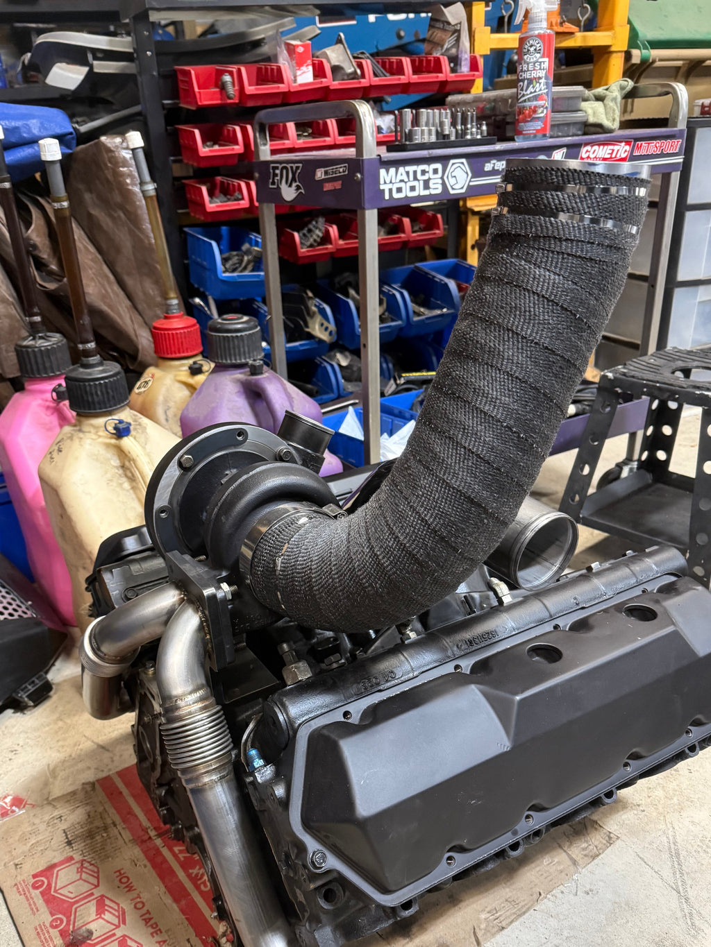 1994.5-1997 ford f250/350 7.3 t4 turbo s300/s400 4” Stainless Steel heatwrapped  Hoodstack